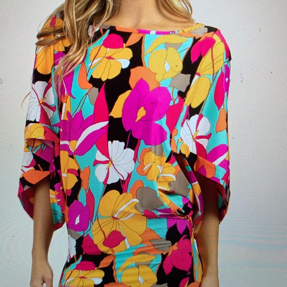 Trina Turk Gemini Tunic Beach Cover Up Swim Medium